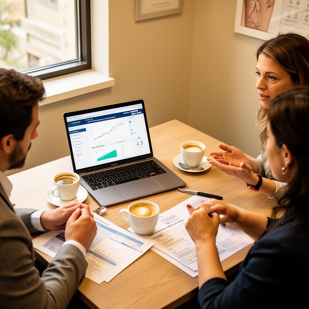 Dermatologist with growth dashboard